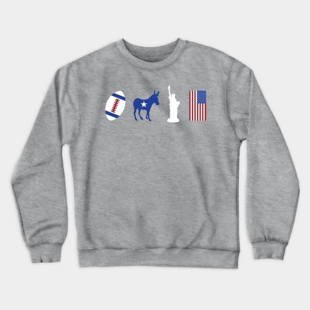 Life Liberty Football American Democrat Crewneck Sweatshirt by machmigo